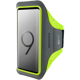 Mobiparts Comfort Fit Handyhalterung Joggen Samsung Galaxy S9 Plus Sporthülle Neopren Sportarmband - Neon Green