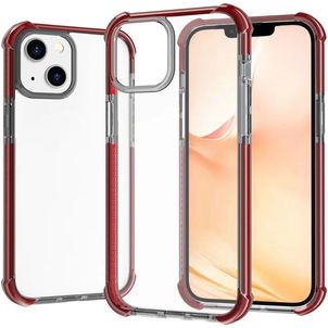 Mobigear Full Bumper iPhone 14 Hülle Hardcase Backcover Stoßfest - Transparent / Rot