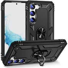 Mobigear Armor Ring Samsung Galaxy S23 Hülle Hardcase Backcover Stoßfest mit Ringhalter - Schwarz