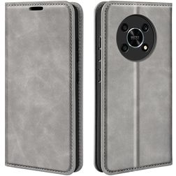 Mobigear Retro Slim HONOR Magic 4 Lite Hülle Klapphülle Geldbörse - Grau