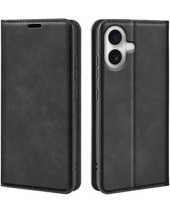 Mobigear Retro Slim iPhone 17 Hülle Klapphülle Geldbörse - Schwarz