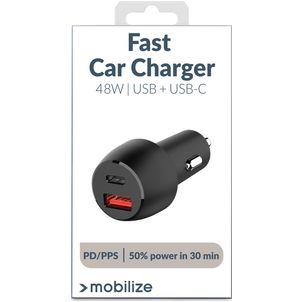 Mobilize Dual USB / USB-C Auto Ladegerät Power Delivery 48W - Schwarz