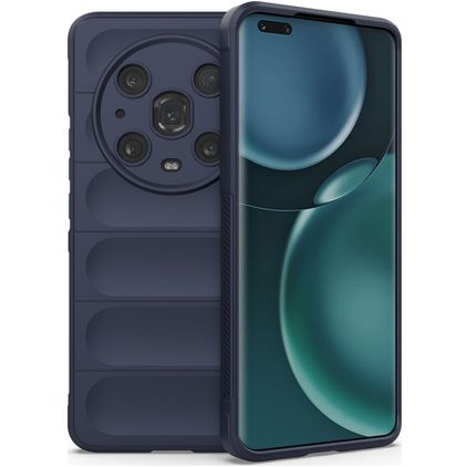 Mobigear Bumpy HONOR Magic 4 Pro Hülle Flexibles TPU Backcover - Dunkelblau