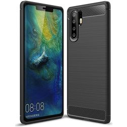 Mobigear Brushed Slim Huawei P30 Pro Hülle Flexibles TPU Backcover - Schwarz