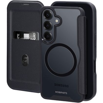 Mobiparts Shield Line Samsung Galaxy S26 MagSafe Hülle Klapphülle - Schwarz