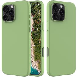 Mobigear Rubber Touch iPhone 16 Pro Silikon Hülle Backcover - Grün