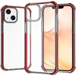 Mobigear Full Bumper iPhone 14 Hülle Hardcase Backcover Stoßfest - Transparent / Rot
