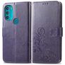 Mobigear Clover Motorola Moto G71 5G Hülle Klapphülle Geldbörse - Lila