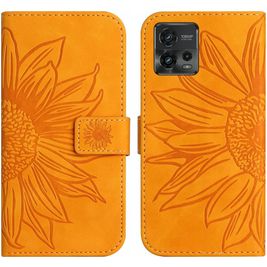 Mobigear Sunflower Motorola Moto G72 Hülle Klapphülle Geldbörse - Cognac