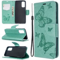 Mobigear Butterfly Samsung Galaxy S20 Klapphülle Portemonnaie - Türkis
