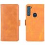 Mobigear Slim Magnet Motorola One Fusion Plus Klapphülle Portemonnaie - Cognac