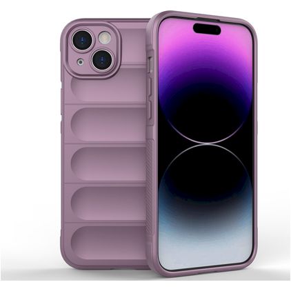 Mobigear Bumpy iPhone 15 Plus Hülle Flexibles TPU Backcover - Lila
