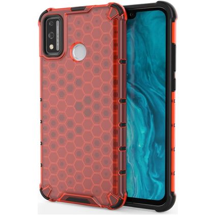 Mobigear Honeycomb HONOR 9X Lite Hülle Hardcase Backcover Stoßfest - Rot