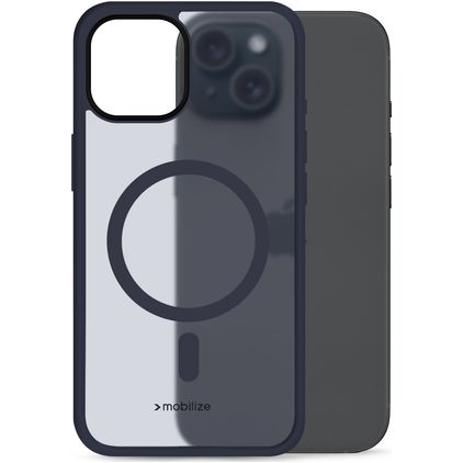 Mobilize Hybrid Pro iPhone 15 MagSafe Hülle Hardcase Backcover Stoßfest - Blau