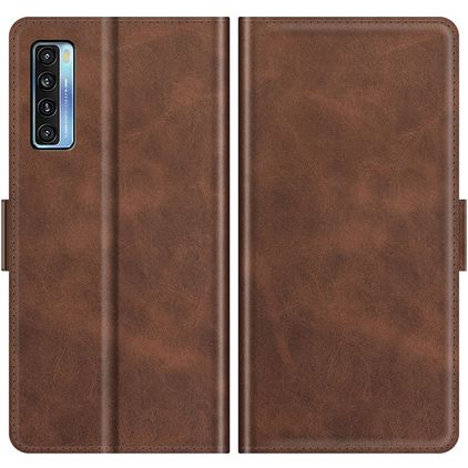 Mobigear Slim Magnet TCL 20L Plus Hülle Klapphülle Geldbörse - Braun