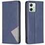 Mobigear Rhombus Slim Motorola Moto G54 Hülle Klapphülle - Blau