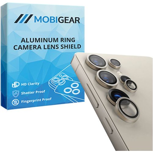 Mobigear Single Samsung Galaxy S25 Ultra Panzerglas Gehärtetes Glas Kameralinsen Schutz - Hüllenfreundlich - Grau
