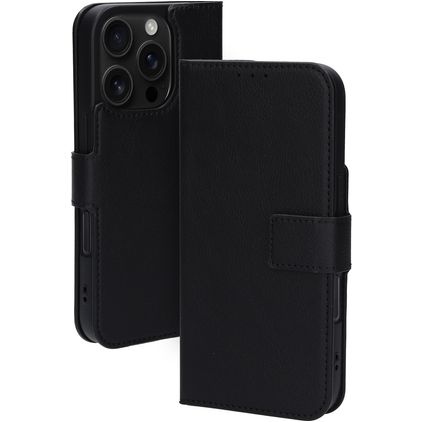 Mobiparts Classic Wallet MagSafe iPhone 16 Pro MagSafe Hülle Klapphülle Geldbörse - Schwarz