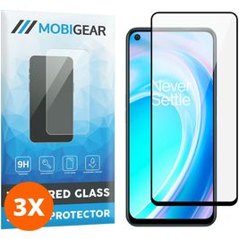 Mobigear Premium OnePlus Nord CE 2 Panzerglas Gehärtetes Glas Displayschutz - Hüllenfreundlich - Schwarz (3er Pack)