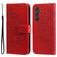 Mobigear Flowers Samsung Galaxy A55 Hülle Klapphülle Geldbörse - Rot