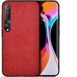 Mobigear Fabric Xiaomi Mi 10 Hardcase Backcover - Rot