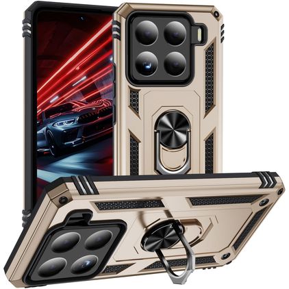 Mobigear Armor ring Xiaomi 15 Hardcase Backcover Shockproof mit Ringhalter - Gold