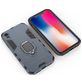Mobigear Armor Ring iPhone XR Hülle Hardcase Backcover Stoßfest mit Ringhalter - Blau