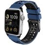 Mobigear Aero Armor Silikon Apple Watch Armband Dornschließe - 42/41/40/38 mm - Schwarz / Marineblau
