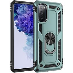 Mobigear Armor Ring Samsung Galaxy S20 FE Hülle Hardcase Backcover Stoßfest mit Ringhalter - Grün
