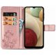 Mobigear Clover Samsung Galaxy A12 Hülle Klapphülle Geldbörse - Roségold