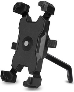Mobigear PushHold Motorradhalterung Rückspiegel Klemme Universal - Schwarz