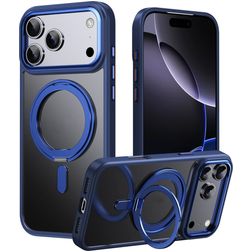 Mobigear Frosted Mag iPhone 17 Pro Max MagSafe Hülle Hardcase Backcover mit Ständer - Blau