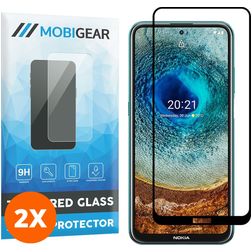 Mobigear Premium Nokia X10 Panzerglas Displayschutz - Hüllenfreundlich - Schwarz (2er Pack)