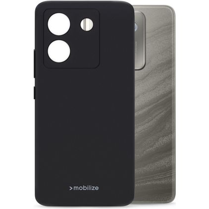 Mobilize Rubber Gelly POCO M7 Pro Hülle Flexibles TPU Backcover - Schwarz