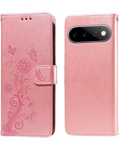 Mobigear Flowers Google Pixel 11 Pro Hülle Klapphülle Geldbörse - Pink