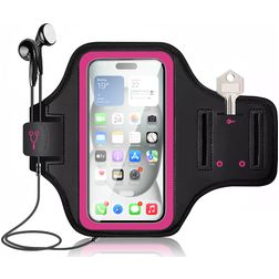Mobigear Go Active Handyhalterung Joggen Neopren Sporthülle Sportarmband (max 17 cm x 9 cm) - Pink
