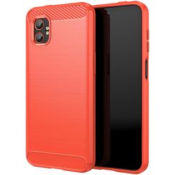 Mobigear Brushed Slim Samsung Galaxy Xcover 7 Pro Hülle Flexibles TPU Backcover - Rot