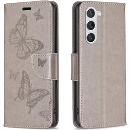 Mobigear Butterfly Samsung Galaxy S23 Hülle Klapphülle Geldbörse - Grau