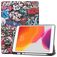 Mobigear Tri-Fold Gel iPad 7 (2019) Hülle Klapphülle + Stifthalter - Grafitti