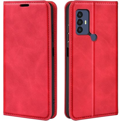Mobigear Retro Slim TCL 305 Hülle Klapphülle Geldbörse - Rot