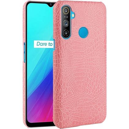 Mobigear Croco Realme C3 Hülle Hardcase Backcover - Pink