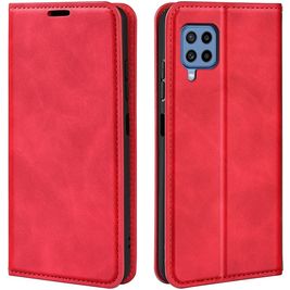 Mobigear Retro Slim Samsung Galaxy M22 Hülle Klapphülle Geldbörse - Rot