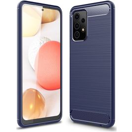 Mobigear Brushed Slim Samsung Galaxy A52 Hülle Flexibles TPU Backcover - Dunkelblau