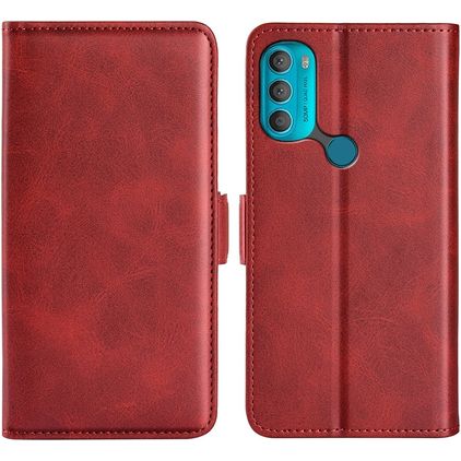 Mobigear Slim Magnet Motorola Moto G71 5G Hülle Klapphülle Geldbörse - Rot