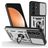 Mobigear Armor Ring Cam Slide Samsung Galaxy S25 FE Hardcase Backcover Shockproof mit Ringhalter und Kamera-Slider - Silber