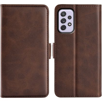 Mobigear Slim Magnet Samsung Galaxy A73 Hülle Klapphülle Geldbörse - Braun