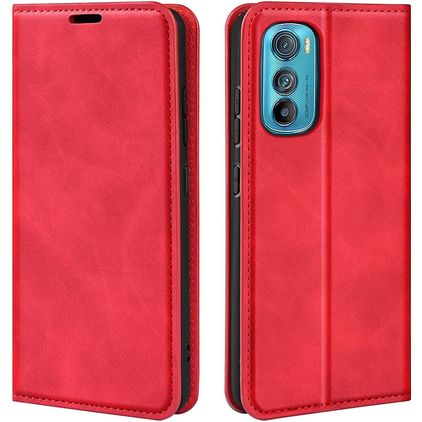 Mobigear Retro Slim Motorola Edge 30 Hülle Klapphülle Geldbörse - Rot