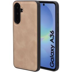 Mobiparts Classic Samsung Galaxy A36 MagSafe TPU / Kunstleder Backcover - Moonstone Beige