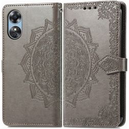 Mobigear Mandala OPPO A17 Hülle Klapphülle Geldbörse - Grau