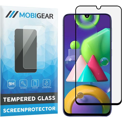 Mobigear Premium Samsung Galaxy M21 Panzerglas Displayschutz - Hüllenfreundlich - Schwarz